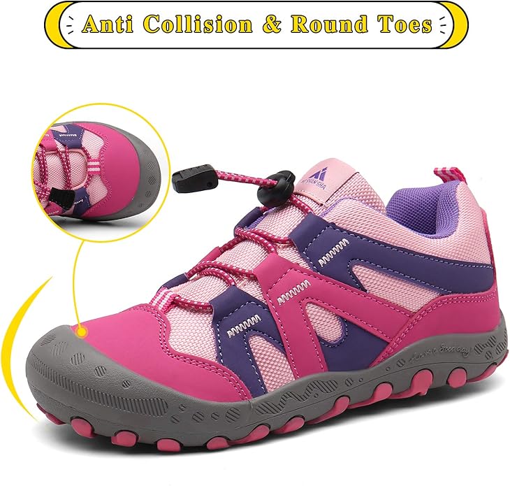 Mishansha Boy's Girl's Hiking Shoes Low Top Sneakers Outdoor Trekking Walking Climbing Running Shoes