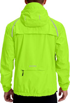 Men's Cycling Rain Jackets Waterproof Running Bike Windbreaker Lightweight Packable Hooded Jacket