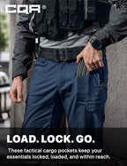 CQR Men's Flex Ripstop Tactical Pants, Water Resistant Stretch Cargo Pants, Lightweight EDC Hiking Work Pants