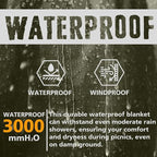 AlphaBeing Waterproof Outdoor Blanket with Merino Wool, Extra Thick Warm, Windproof, Packable Stadium Blankets for Cold Weather, Camping Gift, Pet, Car, Picnic, Concerts, 79" x 59", Olive