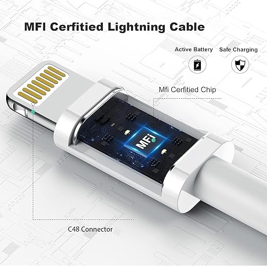 iPad Charger, 2Pack [Apple MFi Certified] 10FT Long USB A to Lightning Cord Cable with USB Wall Charger Travel Plug Foldable Portable Adapter Compatible with iPad, iPadAir, iPadMini, iPadPro, iPhone