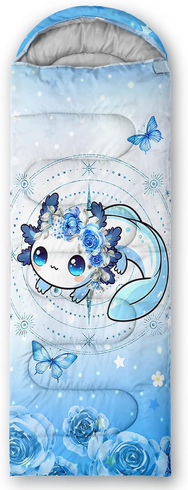 AILONEN Outer Space Astronaut Camping Sleeping Bags,Lightweight & Waterproof,3 Season Warm & Cool Weather,Cartoon Sleeping Bags for Kids,Boys Girls Travelling,Outdoors