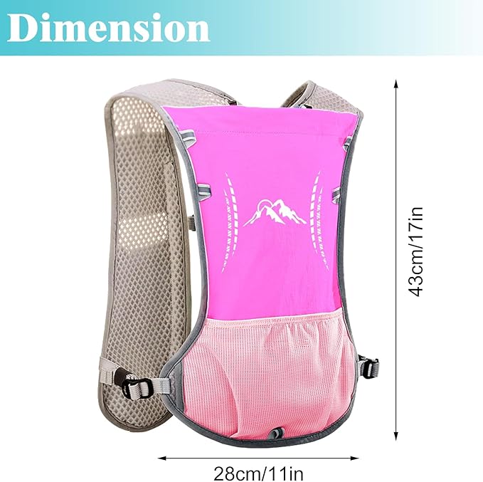 Hydration Vest Pack Backpack, Running Vest for Women Men Adjustable Chest Straps Running Hydration Vest for Trail Hiking