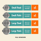 FULL WiNDSOR - MAGWARE - Magnetic Bowls and Plates Set - Stainless Steel Travel Dinnerware for Camping, Overlanding, Backpacking, Picnic, RV, Outdoor Dining Portable Tableware Mess Kit