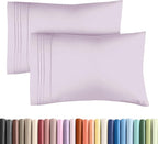 Queen Pillow Cases Set of 2 - Ultra Soft Hotel Quality Pillowcase Covers - Comfy Bedding for Women, Men, Kids and Teens - Machine Washable Pillow Protectors - 2 Pieces Set - Queen Size Light Lavender