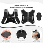 Fragraim Weighted Vest for Women Men - 8lb/10lb/12lb/16lb/22lb/25lb/30lb Weight Vest with Reflective Stripe, Detachable Phone Pouch, Ideal for Walking, Strength Training, Running, Workout, Cardio