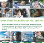 (2026 New) Motion Sickness Patches Non-Drowsy, 100% Natural Motion Sickness Patch(Efficient– Lasts 72 Hours)-for Car Airplane Ship Altitude Sickness(Travel Essentials)-for Adults and Kids(24 Count)