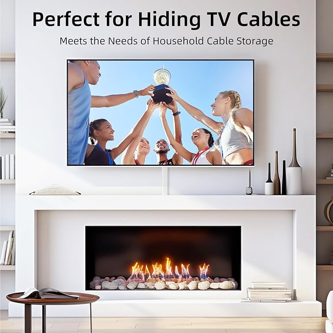 Delamu 28.4in Cord Hider, Cord Covers for Wires on Wall, Large Cable Hider, Wire Covers for Cords, Wire Hiders for TV on Wall, Paintable Cable Cover Cable Management, W1.18 H0.6in, White