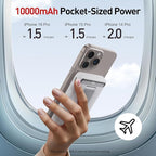 iWALK Qi2 Certified 15W Magnetic Wireless Power Bank, 10000mAh Portable Charger with Adjustable Stand & LED Display, Fast Charging for iPhone 16/15/14/13/12 Pro/Pro Max/Plus/Mini