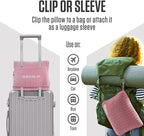 VENTURE 4TH Travel Blanket Pillow – Premium Ultra-Soft & Warm 2-in-1 Blanket or Pillow for Airplane, Car & Bus – Compact, Lightweight & Portable – Lint-Free, No Shedding, No Pilling - Pink