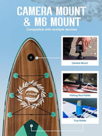 11'6"x35" Extra Wide Stand Up Paddle Board Inflatable for All Levels, 430LBS Capacity SUP Paddleboard with Complete Accessories, Double Acton Pump, Blow Up Paddle Board for Family