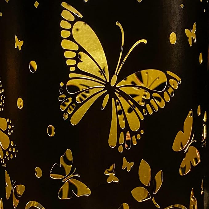 4 Pack Butterfly Birthday Gifts for Women Mom Grandma Solar Lanterns Outdoor Waterproof Garden Decor Metal Hanging LED Decorative Light for Patio Yard Lawn Backyard Front Porch Gardening Gifts