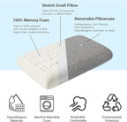 Travel & Camping Memory Foam Pillow, Travel Essentials, Hammock Pillows with Double-Layered Pillow Cover, Easy to Clean, Compact Travel Pillows for Sleeping (Grey)