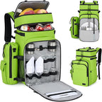 Backpack Cooler, 40 Cans Soft Leak Proof Picnic Backpack, Hanke Portable 2 Insulated Compartments Cooler Backpack Water Resistant for Lunch Beach Travel Camping Picnic Hiking (Green)