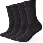 EnerWear 4 Pack Women's Merino Wool Outdoor Hiking Trail Crew Sock