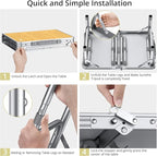 2ft Camping Table Foldable, 3 Adjustable Heights High 27.5" Aluminum Small Folding Table with Carrying Handle, Portable, for Outdoor Indoor Picnic Beach BBQ Party Travel, 24" x 16", Yellow