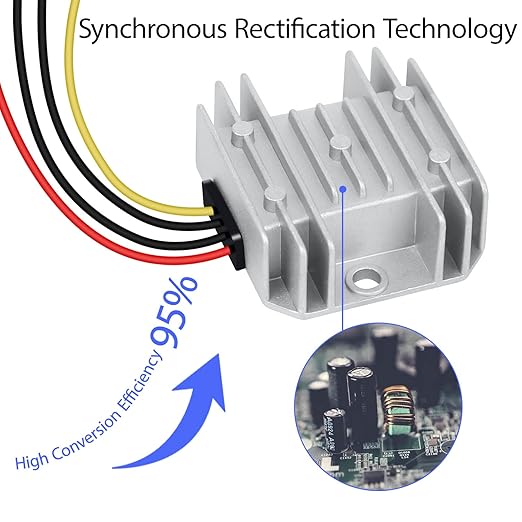 LeMotech DC 36v/48v to 12v Converter 5A 60W Step Down Converter Voltage Reducer IP68 Waterproof Transformer for Golf Cart Truck Boat Vehicle