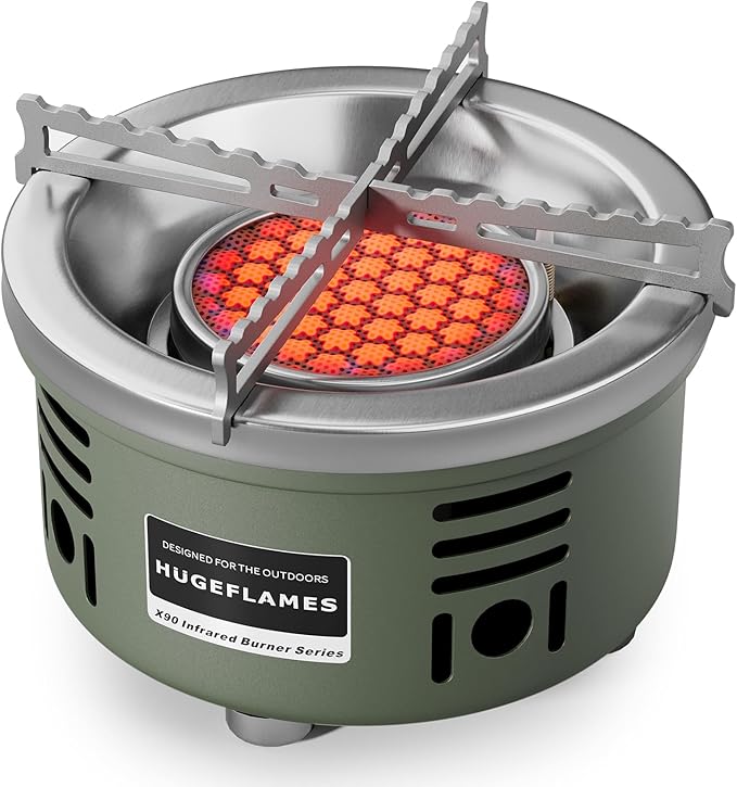 Portable Camping Stove Small Propane Butane Stove Windproof Cooking Burner Gas Stoves with Carrying Case (Infrared Stove)