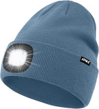 ATNKE LED Lighted Beanie Hat,USB Rechargeable 4 LED Running Headlamp Bright Cap with The Light Gifts for Men and Women