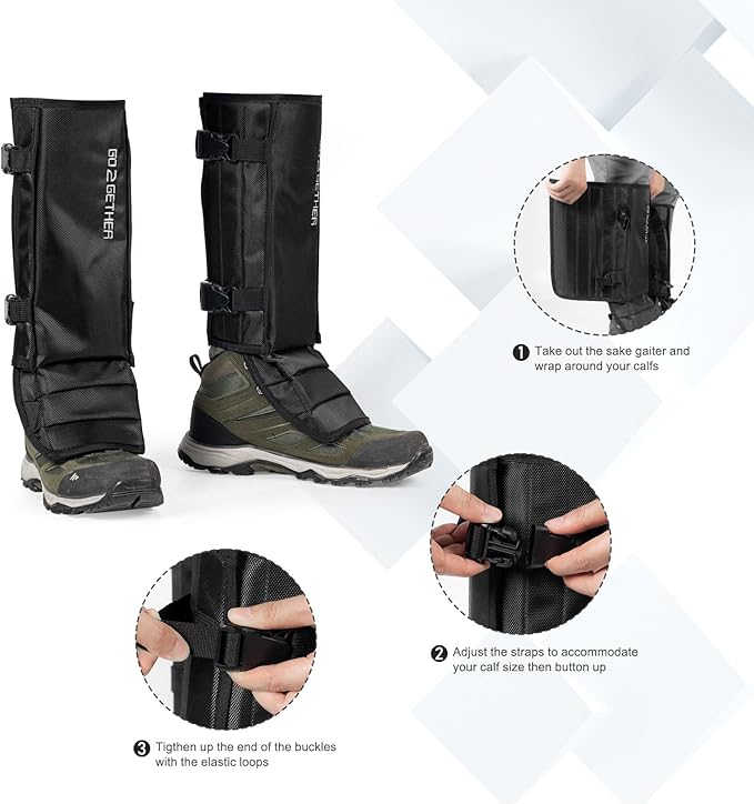 Snake Gaiter, Gaiters for Hunting, Waterproof Snake Chap for Men and Women,Shoe Boot Leg Gaiter with Adjustable Size