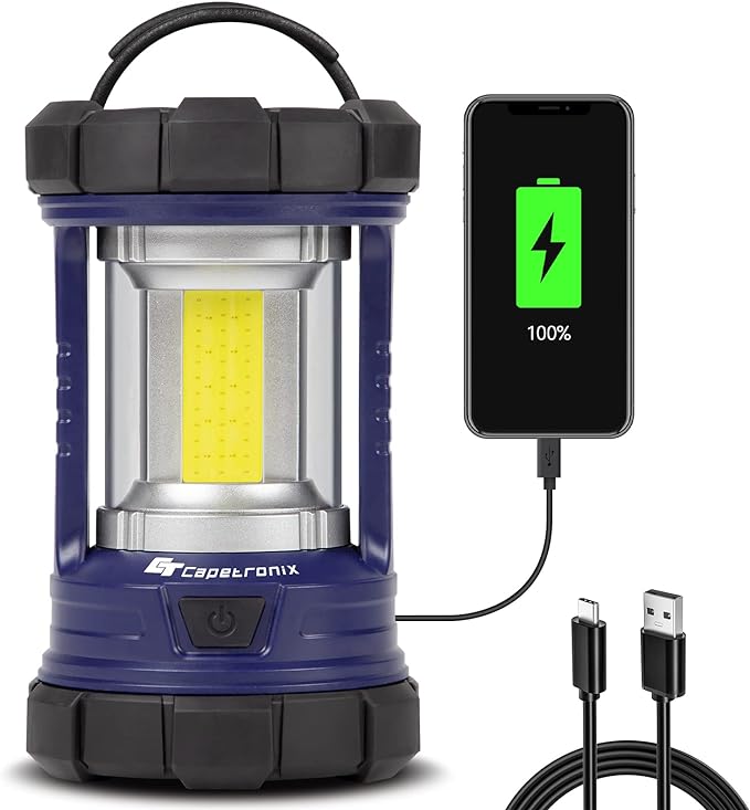 Camping Lantern, 3200LM LED Lanterns for Power Outages, 4600mAh Phone Charger & Rechargeable Lantern, 5 Light Modes Camping Lights & Lanterns for Hurricane/Emergency, CT CAPETRONIX Camping Accessories