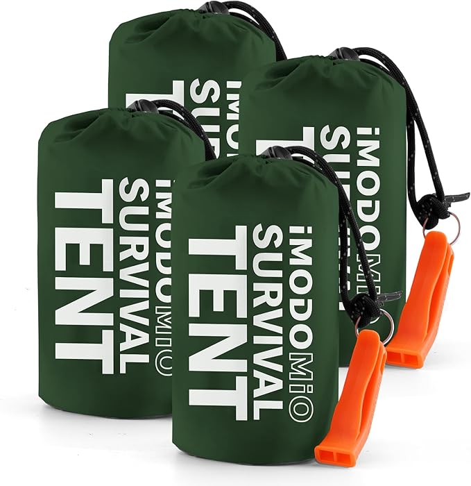 Emergency Survival Tent Life Shelter - 2 Person Mylar Emergency Shelter Tube Tent with Emergency Whistle & Paracord, All-Weather Essential Survival Gear for Camping, Hiking & Survival Kits