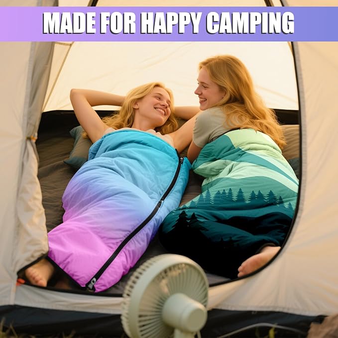 Sleeping Bags for Adults, 3 Seasons Warm Cold Weather Lightweight Waterproof Backpacking Camping Sleeping Bag for Camping Hiking Traveling Outdoor, Camping Gear Equipment