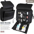 WYNEX Tactical Admin Pouch With Tri-Fold Open Design, MOLLE Tool Pouch, First Aid Pouch, EDC Utility Pouches, Tools Bag Attachment Organizer - Includes U.S.A Flag Patch