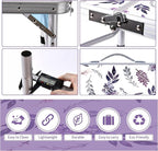 Yriuat Folding Camping Table 2ft Portable Pinic Table Adjustable Height Small Card Table Aluminum Foldable Lightweight with Carry Handle for Outdoor Indoor Hiking Camp BBQ Beach (Misty Lilac)