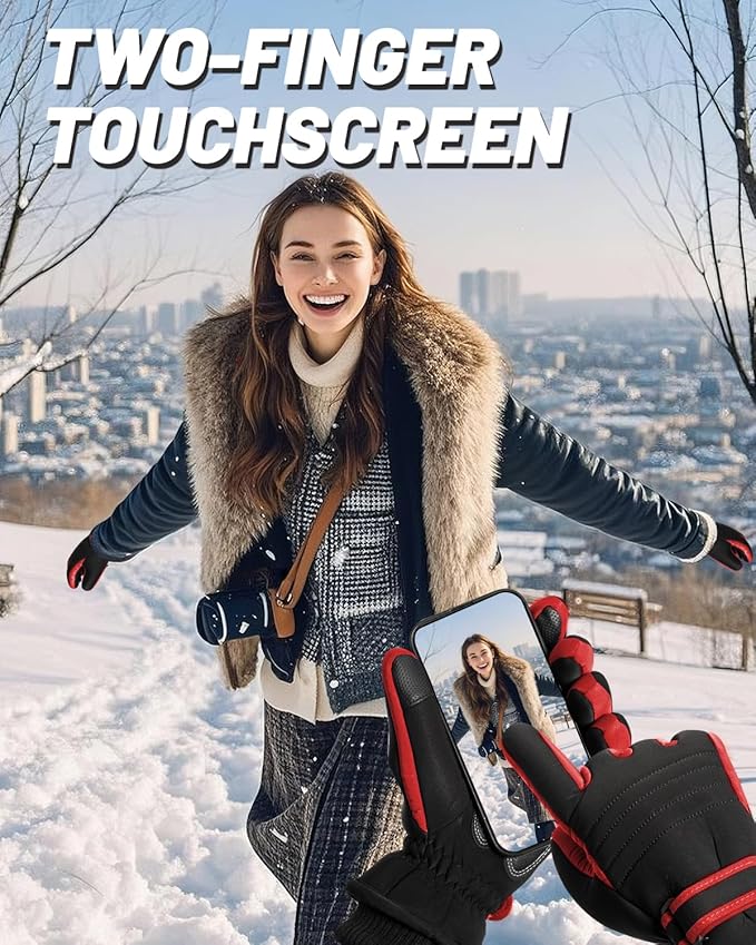 RIGWARL Thick Gloves for Men Women，Touch Screen Gloves ，Autumn and Winter Outdoor Sports Cycling Gloves for Ski Hiking Running