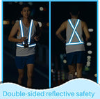 Hercicy Reflective Running Vest Reflective Running Shirt with Safety Straps High Visibility Construction Vest for Night Cycling Hiking Jogging Dog Walking