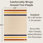 Chubbuck 100% Wool Blanket Camping (60" x 84") - Large Warm Blanket for Camping, Emergency, Outdoor Concerts and Home Use - Fire Retardant, Soft and Warm Blankets for Winter (Lighthouse)