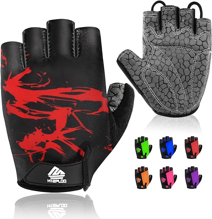 Bike Gloves for Men Women with Anti-Slip Shock-Absorbing Pad, Light Weight Half-Finger Cycling Gloves