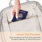 Compression Packing Cubes for Travel 6 Set Expandable Packing Organizers Durable Luggage Bags Organizers for Suitcases Travel Accessories (Beige)