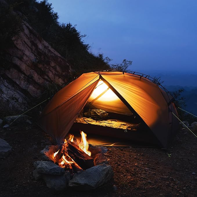 Night Cat Ultralight Backpacking Tent: Waterproof Lightweight Two People Camping Tent for Outdoor Hiking Trekking with Double Layers Aluminum Poles and Footprint