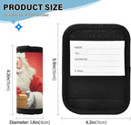 Christmas Santa Claus 2 Pack Neoprene Suitcase Wraps, Luggage Handle Wraps with ID Tag, Non-Slip Suitcase Handle Covers for Travel, Bag Strap Pad