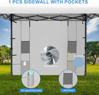 KAMPKEEPER 10x10 Pop Up Canopy Tent with Sidewall - Easy Setup Sun Shelter, Outdoor Shade with Vented Roof for Backyard | UV & Rain Portable Instant Camping Beach Canopy Tents (White)