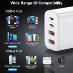 USB C Charger Block, 3-Pack 40W Wall Plug Fast Charging Block, 4-Port PD + QC Power Adapter Type C Charging Blocks Cube, Compatible with iPhone 17/17 Pro/17Pro Max/16/15/14/13/12/11, Tablets（White）