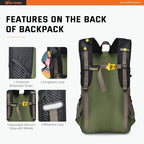 SKYSPER Packable Hiking Backpack 30L Lightweight Daypack Travel Backpacks for Women Men（Green）