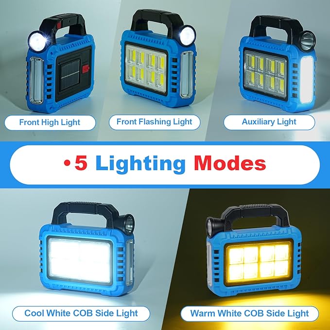 Lantern Camping Essentials Accessories Gear Solar Lights, LED Flashlight for Power Outages, Rechargeable Tent Lights for Emergency, Hurricane, Survival Kits, Operated Lamp