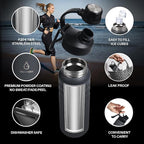 Stainless Steel Sports Water Bottle with Straw Lid Dustproof, 3 Lids, 24/32/40/64 oz BPA Free Vacumm Insulated Water bottle, Leakproof and Sweat Free, Perfect for The Go - 24 Oz Grey