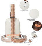 3L SMALL Sling Bag Fanny Packs For Women Men Mini Crossbody Chest Belt Travel Bag Purse Handbag Faux Leather Fashion Cute Beige