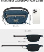 WATERFLY Lightweight Small Fanny Pack: 1.5L Mini Slim Crossbody Waist Belt Hip Bag with RFID Blocking, Anti-Theft & Water Resistant Pouch for Women Men Travel Hiking Running Walking EDC