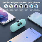[2 Pack] Samll Portable Charger for iPhone 16/15 Series, 5000mAh 3A PD USB C Power Bank, Mini LCD Display Battery Pack Compatible with iPhone 16/16 Plus/16 Pro/15 Pro Max,Samsung,Android/Moto/LG etc