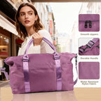 Weekender Duffel Bags for Women, Purple Travel Totes Bag for Airplane Essentials, Overnight Bags for Women with Trolley Sleeve, Large Carry On Hospital Bag for Labor and Delivery, Sport, Gym