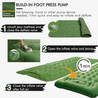 MEETPEAK Extra Thickness 5 Inch Inflatable Sleeping Pad Built-in Pump, Durable Waterproof Camping Air Mattress for Backpacking Traveling Hiking, Compact & Lightweight Camping Sleeping Mat