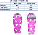 KidzAdventure Mummy Style 32 – 59F Kids Sleeping Bag with Pillow Sleeve, 4 Season, Lightweight and Backpacking Style, Ideal for Camping, Sleepover, Boys, Girls, Youth and Toddlers