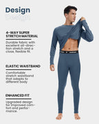 Men's 100% Merino Wool Base Layer Sets Lightweight Active Base Layer for Ski