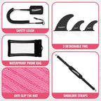 11'6"x35"x6" Wood Grain Stand Up Paddle Board Inflatable, Portable SUP Paddleboard with Complete Accessories, Camera Mount and 10L Dry Bag,Extra Wide Blow Up Paddle Board for Adults Youth Family