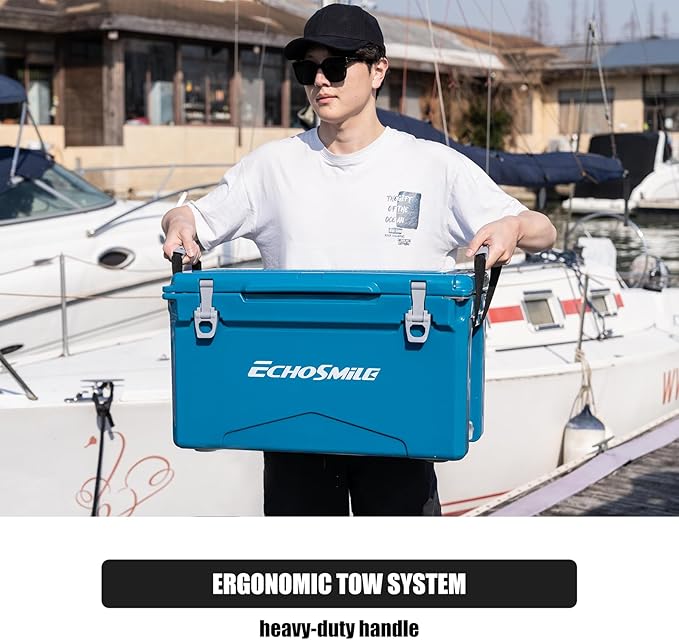 EchoSmile 25/30/35/40/60/75 Quart Rotomolded Cooler, Built to Stand up to The Rigors of The Journey